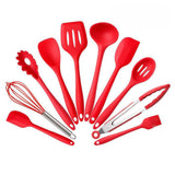 TD® Silicone Cuisine Ustensiles de cuisine Ensemble de 10pc haut de gamme résistant à la chaleur de cuisson outil