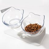 TD® Bol pour chat double bol bol pour animaux de compagnie en plastique antidérapant eau potable double bol anti-renversement