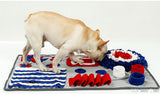 TD® tapis snuffle chien grande taille educateur lavable gamelle en machine antiderapant proprete resistant absorbant epais bleu 50x7