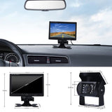 TD® Podofo 7 "LCD double caméra de recul arrière moniteur de voiture Kit pour camion bus RV 18 IR LED vision nocturne caméra de recu