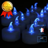 TD® Lot de 24 bougies LED lumière bleu alimentation CR2032 éclairage décoration tendance moderne événement effet bougie flammes