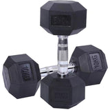 TD® Haltère fixe hexagonal encapsulé caoutchouc écologique salle gym musculation fitness géométrique noir équipement ergonomique
