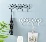 Crochet en fer forgé noir rond poinçon gratuit créatif mignon cabine d'essayage porte-manteau clé d'entrée décoration hall d'