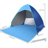 TD® Tente de plage double bleue 1 seconde vitesse automatique ouverte en plein air plage ombre camping camping
