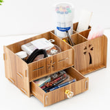 Support de stockage Stockage de bureau en bois créatif et support de classement  fichiers Boîte porte-stylo Papeterie pour ét