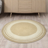 TD® Tapis cercle Funny Jute - Ø90 cm - Blanc
