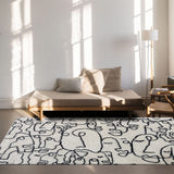 TD® Nordique ins imitation cachemire tapis salon chambre table basse couverture de chevet maison abstrait japonais tapis de sol