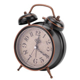 TD® réveils mécaniques rétro avec veilleuse légère à remontage manuel double jumeau cloche (noir)