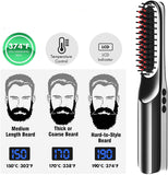 TD® Lisseur attelle sans fil portable USB charge peigne à cheveux droit peigne à barbe pour hommes peigne droit à double usage