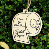 Ornements Produits en bois Pendentifs Souvenirs de maison en bois Papier toilette Ornements pour arbres de Noël Petits penden