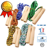 TD® 10 pcs Durable Poignée En Bois Corde À Sauter Pratique Sports Fitness pour Enfant La Maison Jouer Plein Air  CORDE A SAUTER