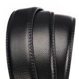 INN® Ceinture à boucle automatique pour hommes, boucle en métal, ceinture en cuir noire de luxe cadeau parfait