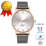 TD® Quartz Montres-bracelets Casual et Business Series Mesh montre de la ceinture cadeaux hommes  Ceinture noire or rose visage blan