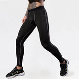 Pantalon sport pour hommes Fermeture éclair réfléchissante course de nuit Entraînement de fitness stretch Collants à séchage