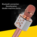 TD® microphone bluetooth sans fil multi-fonction karaoke lumières clignotantes or micro condensateur karaoke usb apple android