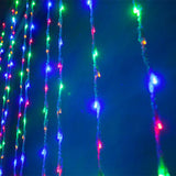 TD® 3 x 3m Cascade de météore étanche guirlande lumineuse LED cascade guirlande lumineuse rideaux mariage fond lumières - Bleu