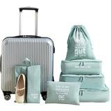 TD® 6 pièces sac de rangement valise vêtements finition sac couleur unie vêtements emballage sac portable turquoise voyage d'affaire