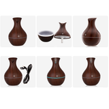 TD® Diffuseur d'arômes Vase Humidificateur à Grain de bois Grain de bois Petit Vase USB Lampe colorée Humidificateur de bureau Grain