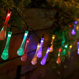 TD® Global Guirlandes lumineuses LED Solaire étanche Forme de goutte d'eau 20 LED 2 Modes pour Jardins,Maisons, Mariage