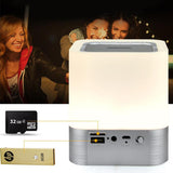 INN® Haut-parleur sans fil Bluetooth temps réveil LED carte de lumière atmosphère colorée haut-parleur - white