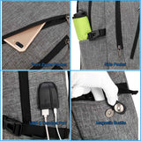 TD® Sac à dos antivol pour ordinateur portable de 15,6 pouces avec verrou, avec port de chargement USB et port casque