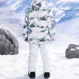 TD® Ensemble de combinaison de ski pour enfants hiver coupe-vent éclaboussures d'eau chaud vêtements de ski épaissi taille:S
