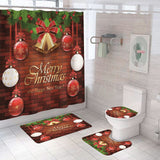 Coffrets cadeaux de Noël dans la neige Salle de bain Rideau de douche tissu imperméable et 12 crochets Rideau de douche