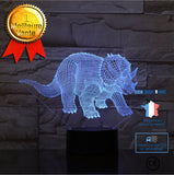 TD® Décoratif USB Dinosaure 7 Couleurs Télécommande Illusion Optique Veilleuse 3D Visualisation Tableau Bureau Lampes 3D Glow LED La