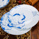 TD® Ensemble de bols en porcelaine bleue et blanche de style chinois
