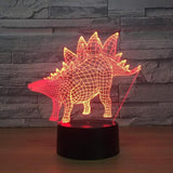 TD® Lampe optique poser décoratif tactile 7 couleurs illusion optique - modèle dinosaure - faible consommation câble USB prise secte