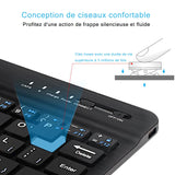 INN® tablette iPad clavier Bluetooth du téléphone intelligent et souris clavier français，Combo clavier et souris ultra mince