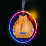 TD® Huile essentielle lampe d'encens instrument d'encens froid grain de bois atomiseur ultrasons humidificateur d'arôme coloré diffu
