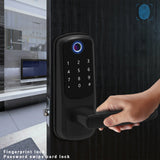 TD® Serrure à empreinte digitale intérieure à langue unique serrure intelligente porte d'appartement bureau serrure à mot de passe A