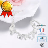 Bracelet à breloques pour femme Bracelet pendentif créatif exquis en argent Bracelet simple multi-éléments à la mode créative