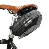 TD® Sac de vélo motif carbone sac de queue arrière VTT grande capacité sac de selle à coque dure équipement d'équitation