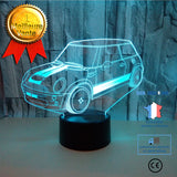 TD® Décoratif USB Voiture 7 Couleurs Télécommande Illusion Optique Veilleuse 3D Visualisation Tableau Bureau Lampes 3D Glow LED L☼72