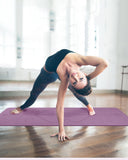 Tapis de Yoga Antidérapant, Epais 6 mm, Ecologique et Non Toxique en TPE avec des repères d’alignement du Corps - Taille: 183