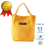 TD® Sac de pique-nique en toile de coton couleur pure/ Jaune Moutarde/ Sac Multifonctionnel portable isolé/ Sac à lunch