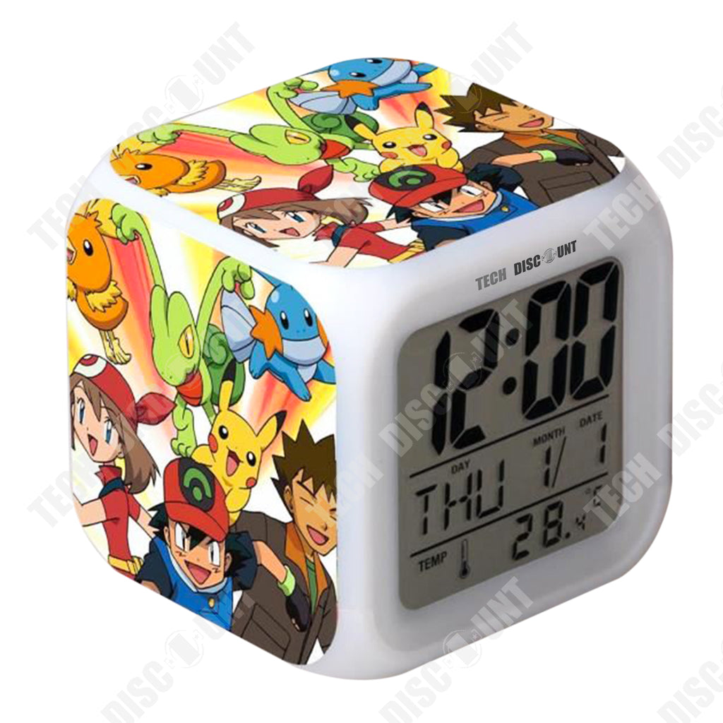 TD®Jouet d''enfants réveil pokémon go horloge pikachu mené 7