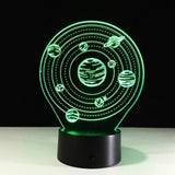 TD® Lampe LED 3D Univers Planète/Table Illusion Univers Bureau/7 Changement de Couleur/Nuit Lumières Lampe de Table Enfants Veilleus
