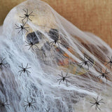 TD® Halloween decoration sac en filet lumineux à commande vocale crâne araignée tête suspendue en coton