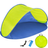 TD® Tente de Plage Anti UV Pop Up 220 cm x 120 cm x 100 cm Bleu Jaune + 1 Sac de transport