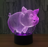TD® Belle Cochon 7 Couleur Lampe 3D Visual Led Led Veilleuses pour Enfants Tactile USB Bébé Dormir Veilleuse 3D Lumière Lampe