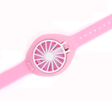 INN® Mini Ventilateur de Montre, Montre portable, Lumière LED Colorée, Ventilateur USB Pliable pour Femmes et Enfants (Rose)