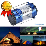 TD® Lanterne extérieure de camping éclairage de randonnée acier inoxydable campement bivouac pêche lumière 12 LED couleur bleu