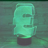 TD® Lampe optique poser décoratif tactile 7 couleur illusion optique modèle livre sterling faible consommation câble USB 3 piles AAA