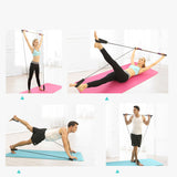 TD®  Bâton de fitness Pilates, bande de résistance au yoga, corde de traction en plastique, Appareil de fitness Pilates Bar -bleu