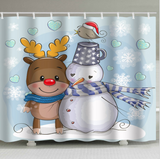 Coffrets cadeaux de Noël dans la neige Salle de bain Rideau de douche tissu imperméable et 12 crochets Rideau de douche