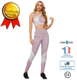 Costume de yoga soutien-gorge de sport vêtements d'entraînement pantalons costume de yoga costume deux pièces violet fitness