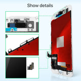 TD® Ecran tactile de remplacement téléphone blanc compatible iPhone 8 plus, surface anti-empreintes digitales, Écran LCD de couleur
